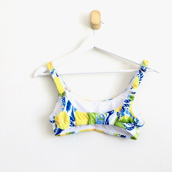 NEW! Kenny Flowers The Positano Sporty Bikini Top Lemons Yellow SZ M - Picture 8 of 12